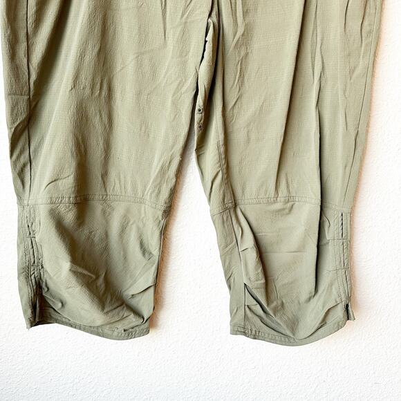 PrAna Jasmine Knicker 3/4 Capri Pants Green W4JASK113 Womens Size 14 Stretch - Picture 2 of 13